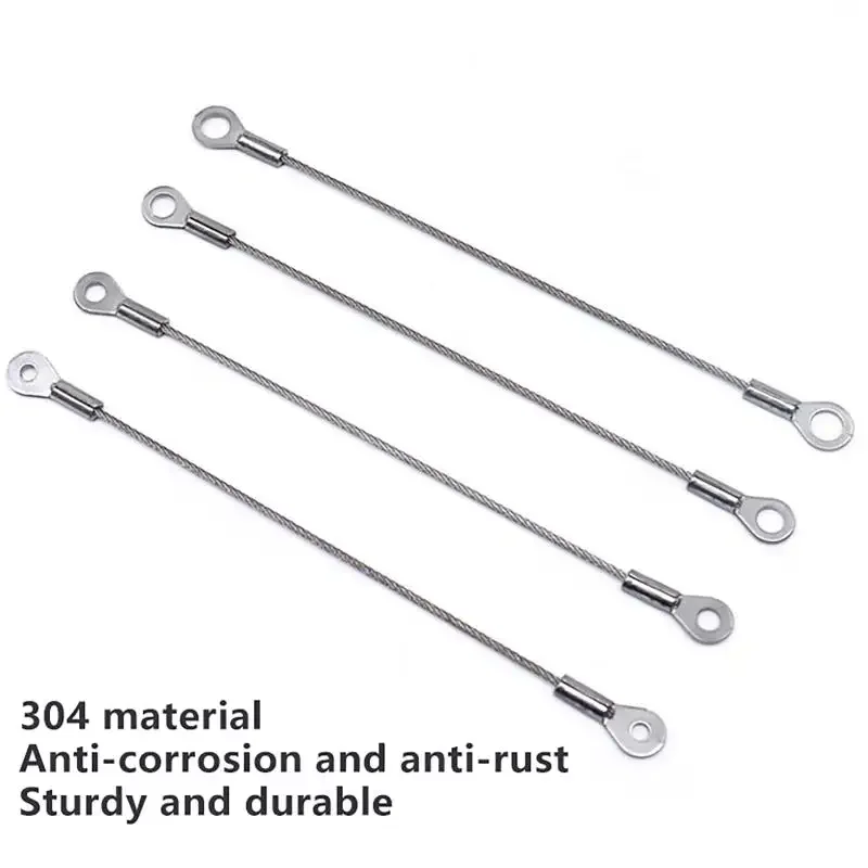 /PFU/Stainless Steel Wire Rope Cable M4 Hole End 1.5mm Wire Rope Cable For Various Products' Anti Fall Safety Ropes 5Pcs
