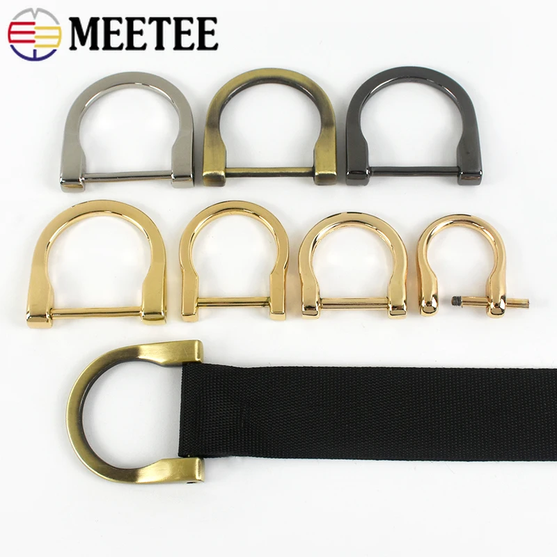 

4/10Pcs Meetee 14-25mm Detachable Metal D Ring Buckle Removable Screw Open Loop for Bag Strap Connect Buckles DIY Accessories