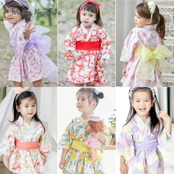 Spring Summer Autumn New Kimono Printing Pattern Bathrobe Dress Japanese Girls' Dress