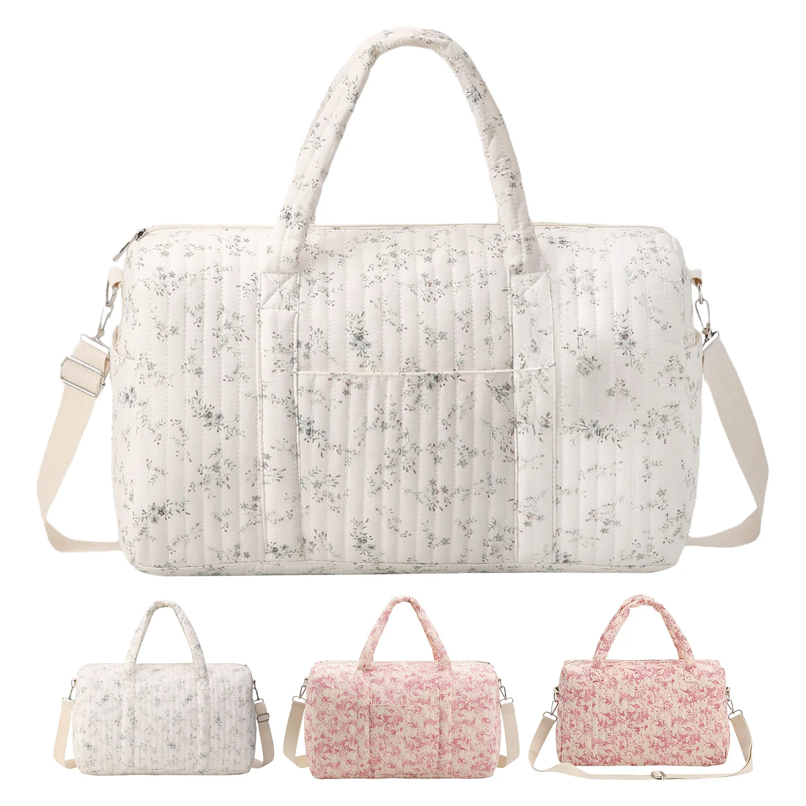 Gesteppte Wickeltasche Aus Baumwolle Für Damen Reisetasche_voghion.com