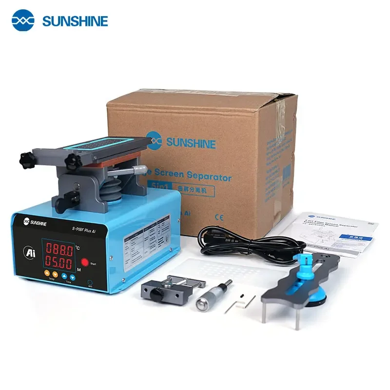 Sunshine S-918F Plus AI Intelligent Voice 5 in 1 Screen Separator 360° Rotation for Flat and Curved Screen Repair Tool