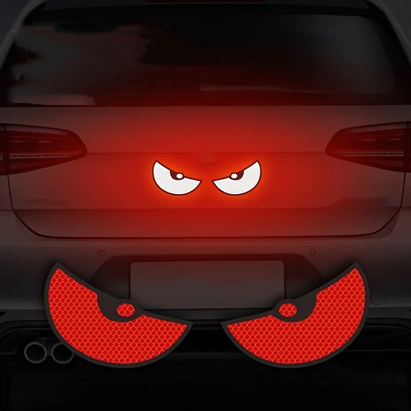 4pcs/Set Reflective Monster eyes Car Stickers - Improve Your Vehicle's Visibility Creative gift for friends,Helloween Christmas