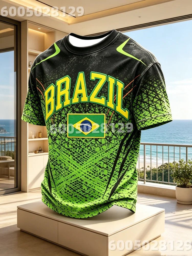 Street Fashion Usa - 2026 เสื้อฟุตบอลธีมธงชาติบราซิลใหม่ เสื้อยืดสำหรับฝึกซ้อมกีฬาที่เป็นมิตรกับแฟนๆ เสื้อยืดแห้งเร็วสำหรับผู้ชาย เสื้อยืดสำหรับครอบครัวและเด็ก
