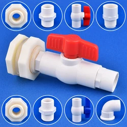 1/2~1 Inch DIY Aquarium Fish Tank Inlet Water Drain Pipe Joint PVC Water Tank Connector Irrigation Water Tank Bulkhead Fittings