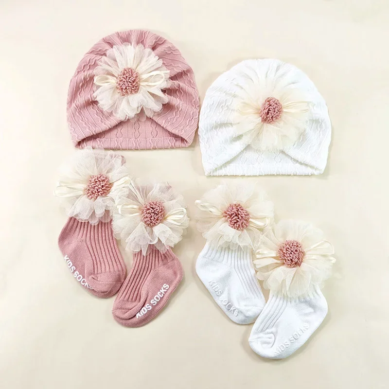 Sweet Princess Baby Girls Socks Soft Newborn Baby Middle Tube Socks Infant Toddler Floral Socks