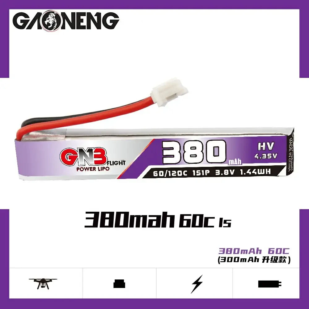 充電式バッテリー,a30プラグ,gnb,380mah,3.8v,1s,60c,hv,4.35v,v,fpvキット,レーシングドローン,diyプラグ,vs,betafpv,bt2.0 6個