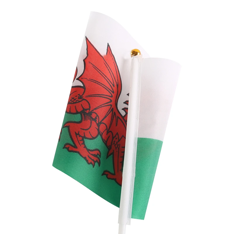 Xvggdg 50pcs 14 * 21cm Welsh National Flag Wales UK Hand Banner