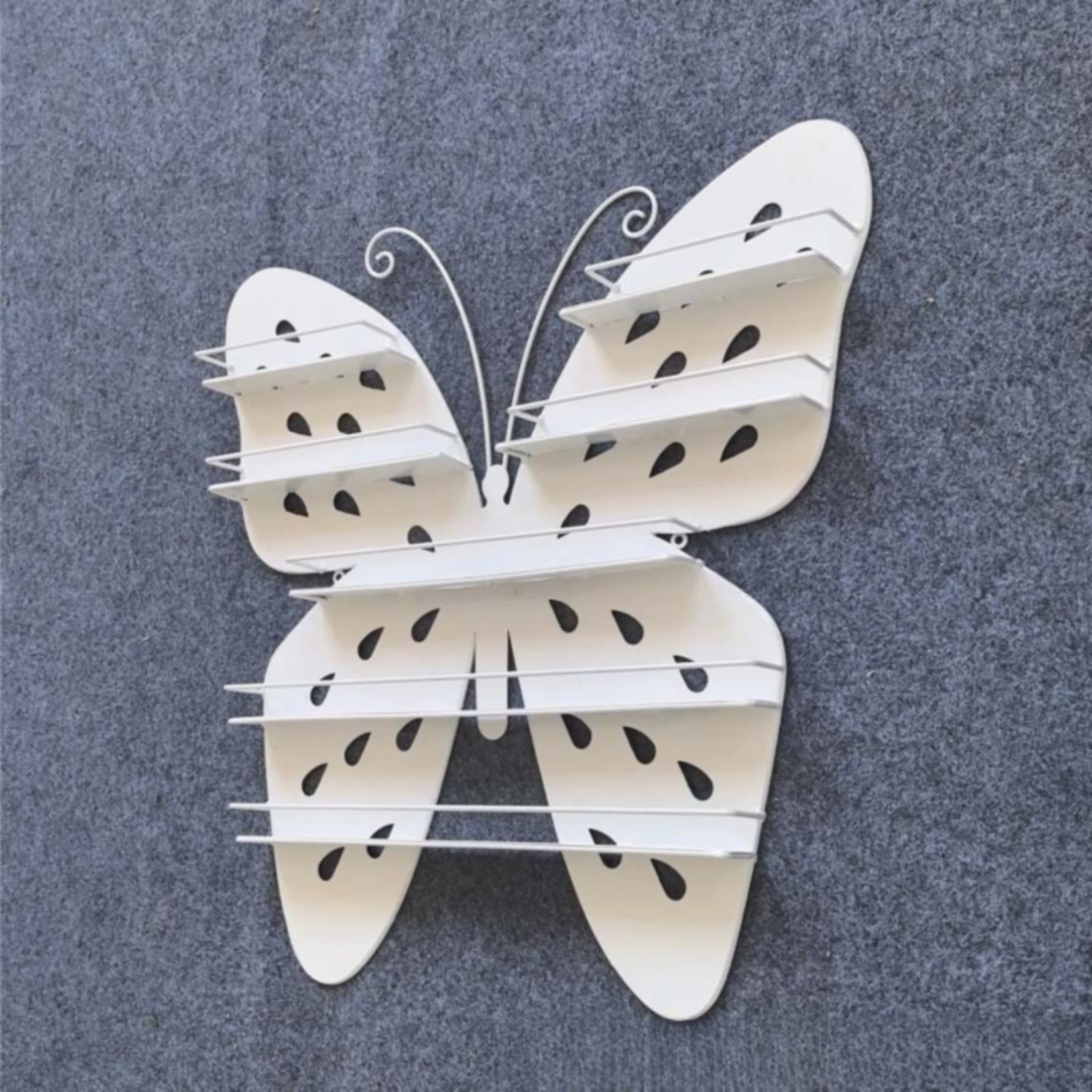 Butterfly Wall Shelf Space-Saving Butterfly Storage Rack Display Shelf with Metal Frame Cute Easy to Install for Bedroom, Vanity view 6