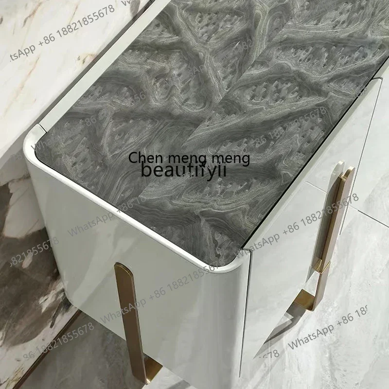 D178 Post-Modern Italian-Style Light Luxury Lobby Entrance Cabinet Entry Door Facing Storage Drawer Solid Wood Sideboard furnitu