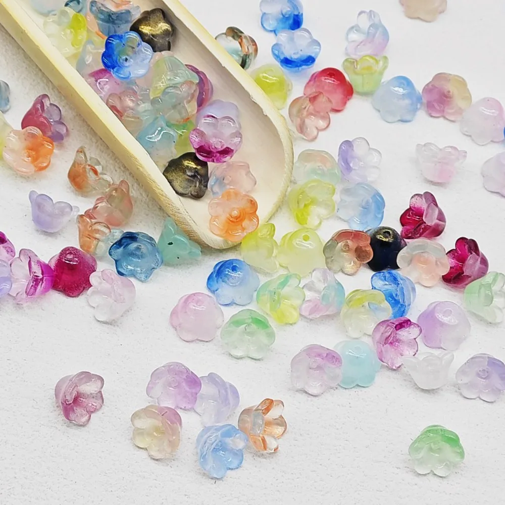 

50pcs/set 7X12mm Colorful Bellflower Lampwork Beads Accessories Glass Beads Bellflower Glass Beads Colorful Flower