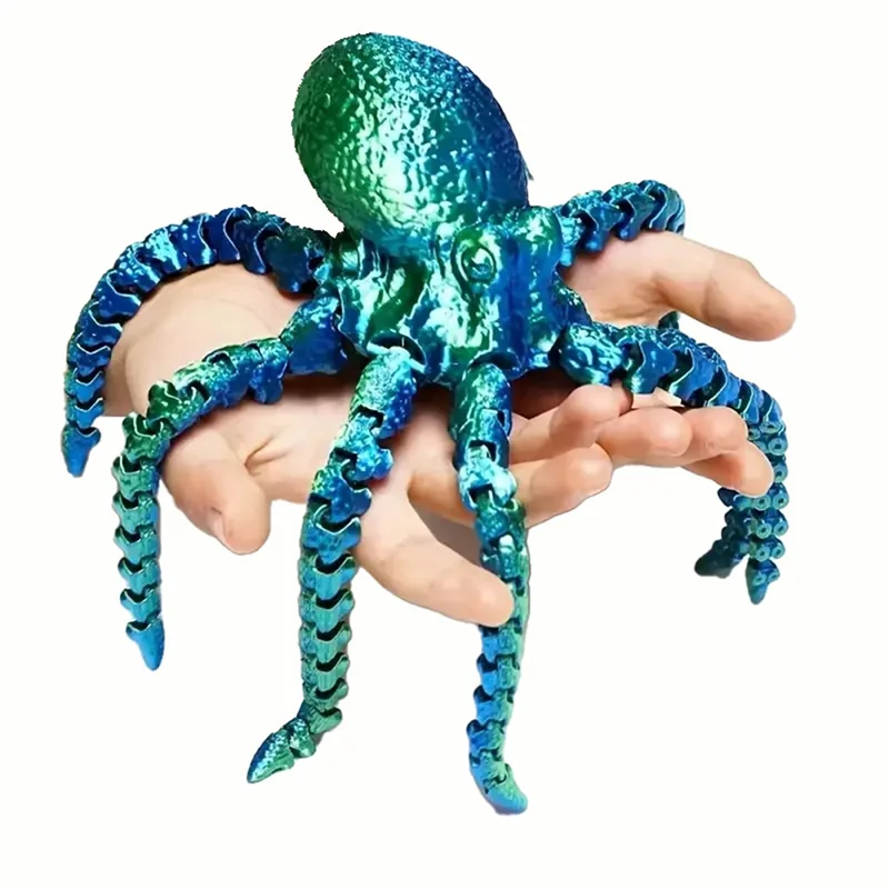 3D Printed Octopus Ornament Fish Tank Landscaping Accessories Movable Joint Figure Gifts For Kids