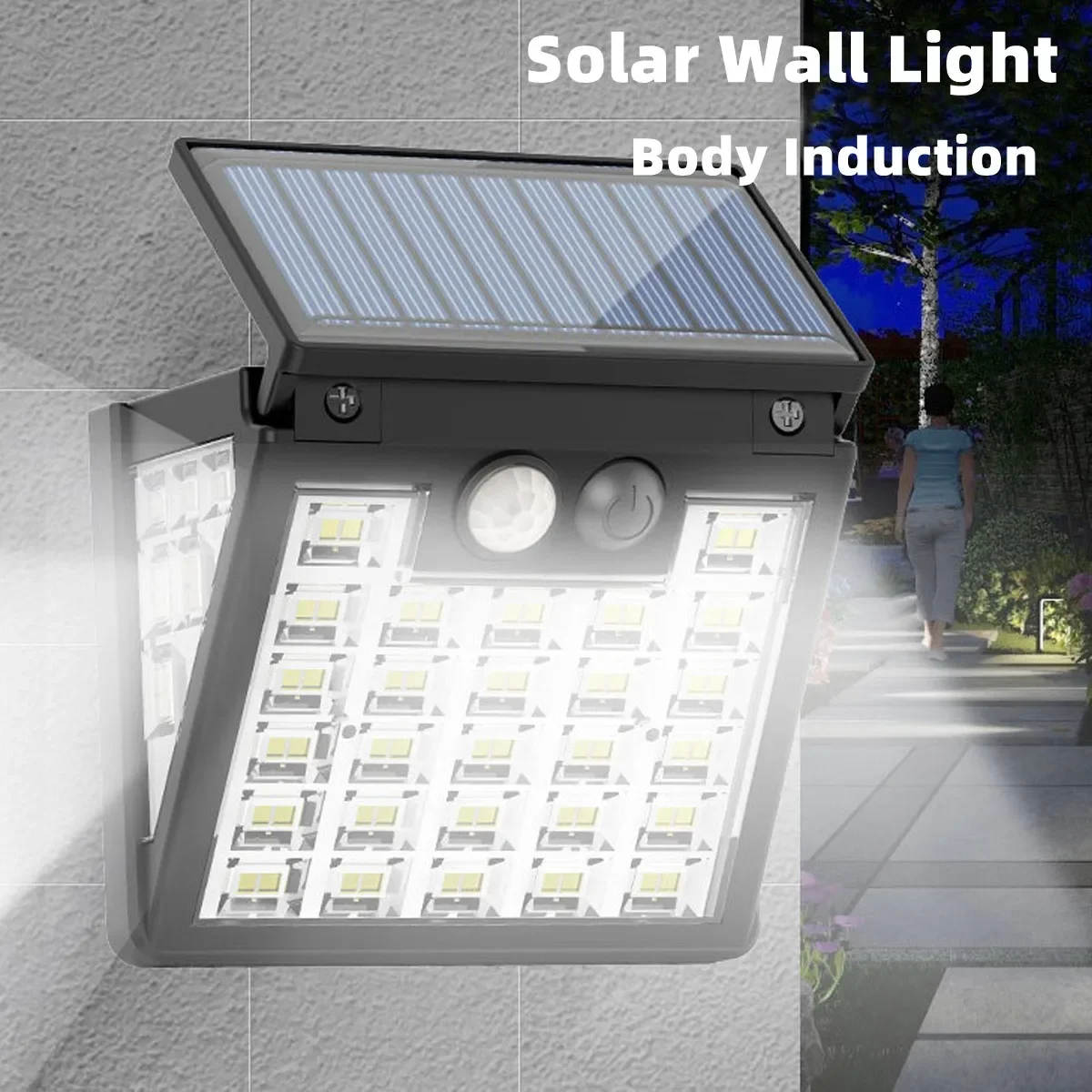 LED Motion Sensor Wall Lamp Solar Light Outdoor Garden Light 3 Lighting Modes Solar Fence Light Waterproof Solar Patio Lamp New