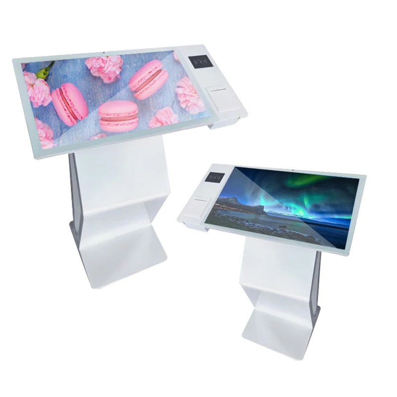43 Inch Horizontal Interactive PCAP Touch Screen All In One Kiosk With Scanner And Printer For Hotel/Bank/Shopping Mall