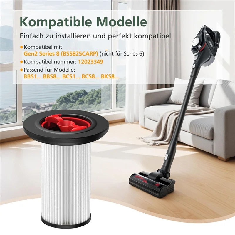 Filtro de repuesto estable para aspiradoras Unlimited Gen2 Series 8, filtro HEPA para aspiradoras 12036642