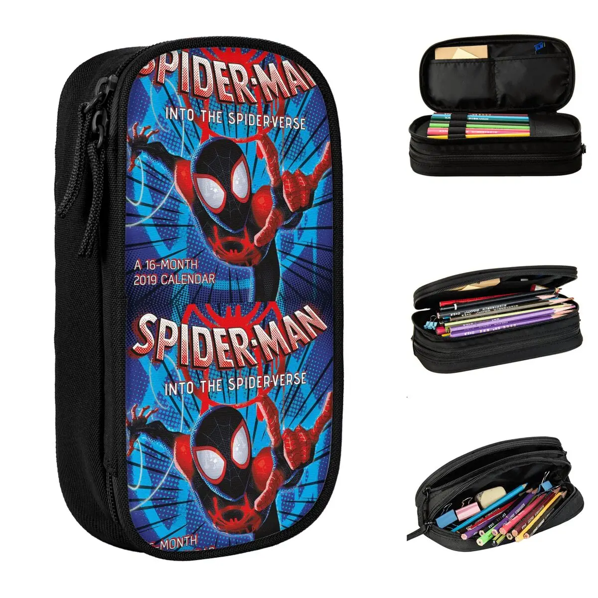 Spiderman Pencil Case Classic The Amazing Spider-Man Pen Bag Kids Big Capacity School Supplies Cosmetic Pencil Box