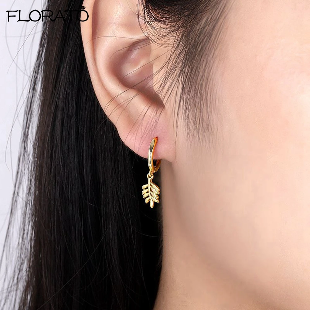 925 Silver Needle Palm Tree Hoop Earrings for Women Pave Colorful Crystal Coconut Tree Earrings Chilli Pendant Earrings Jewelry