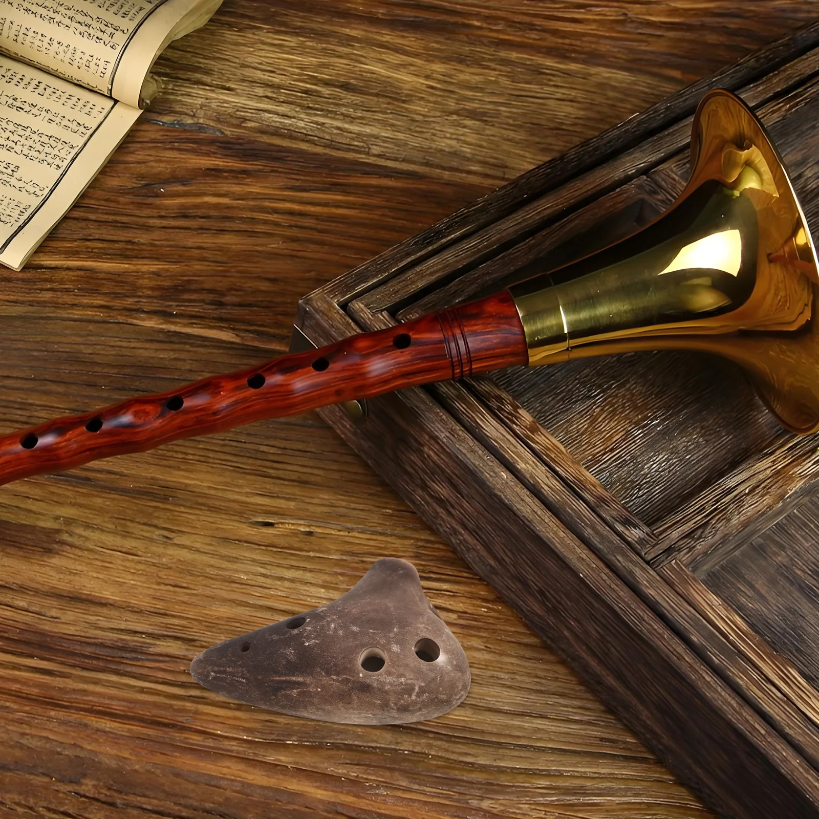 

Mini 6 Hole Ocarina Ceramic Flute Lightweight Portable Musical Instrument F Key for Travel Beginners Outdoor Family