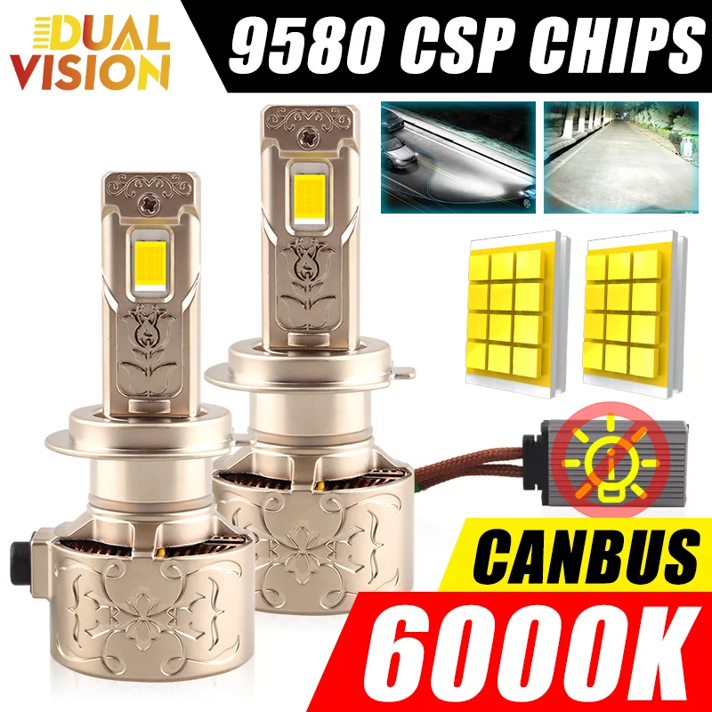 

Dualvision K5C H7 H4 LED Car Headlight CANBUS H1 H8 H9 H11 Fog Lamp HB3 9005 HB4 9006 9012 HIR2 Sockets 9580 CSP Chips Dual Beam