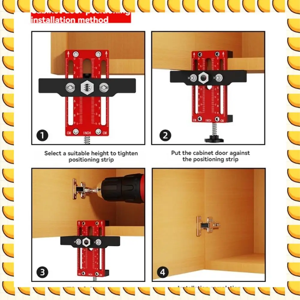 

BAAU Updated Cabinet Door Installation Rebounders Punch Positioner,Adjustable Cabinet Door Hinge Jig For Cabinet Door