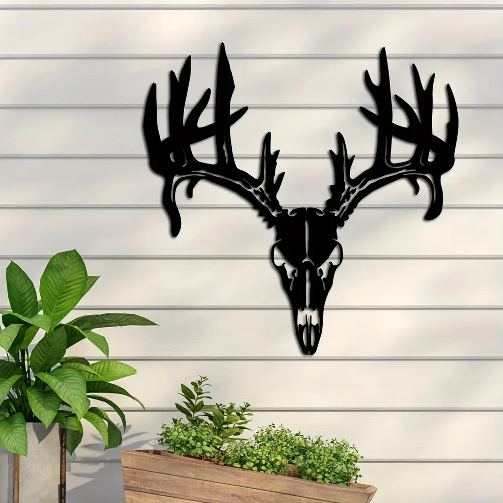 

metal iron Deer Home Decor, Deer Skull Metal Art, Metal Animal Signs, Deer Head Signs, Living Room Wall Hanging Art, Deser