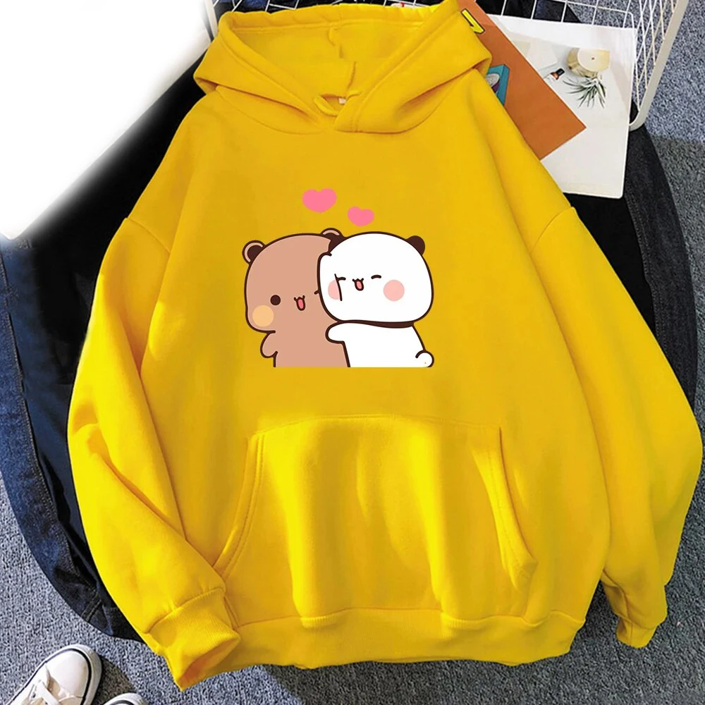 Kawaii Cartoon Bubu Dudu Męska bluza z kapturem Moda męska i damska Prosty sweter z długim rękawem Trend uliczny Y2k Duża bluza