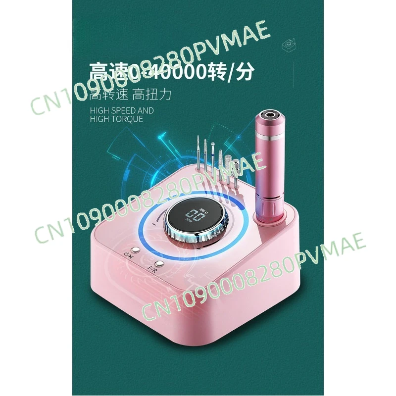 40000 RPM Professional Nail Drill Machine, Low Noise Electric Manicure Pedicure File for Acrylic Gel Nails Polishing