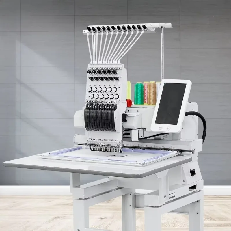 Professional Computerized Embroidery Equipment Single Head Machine For Cap Garment And Towel Embroidery
