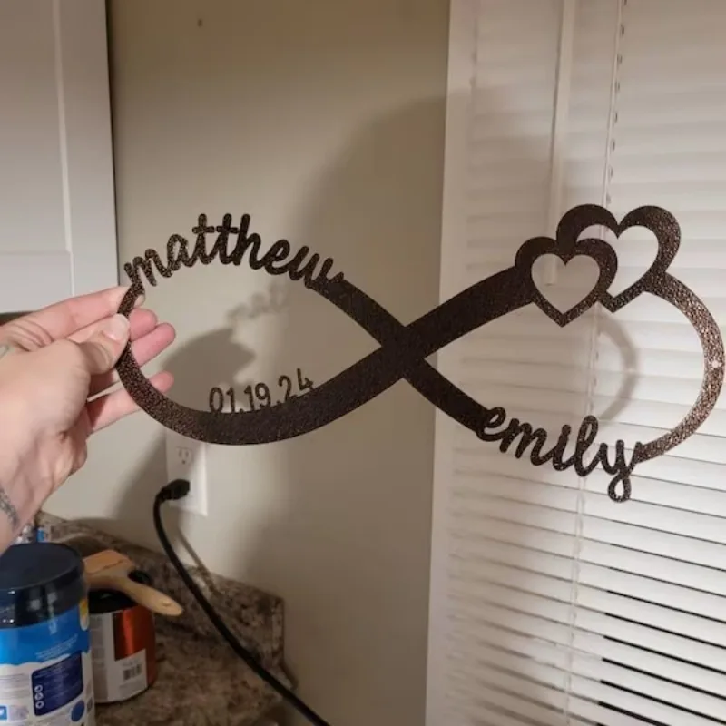 Personalized Wedding Gift for Couple,Custom Infinity Sign,Wedding Date Sign Metal Engagement Sign Anniversary,Bridal Shower