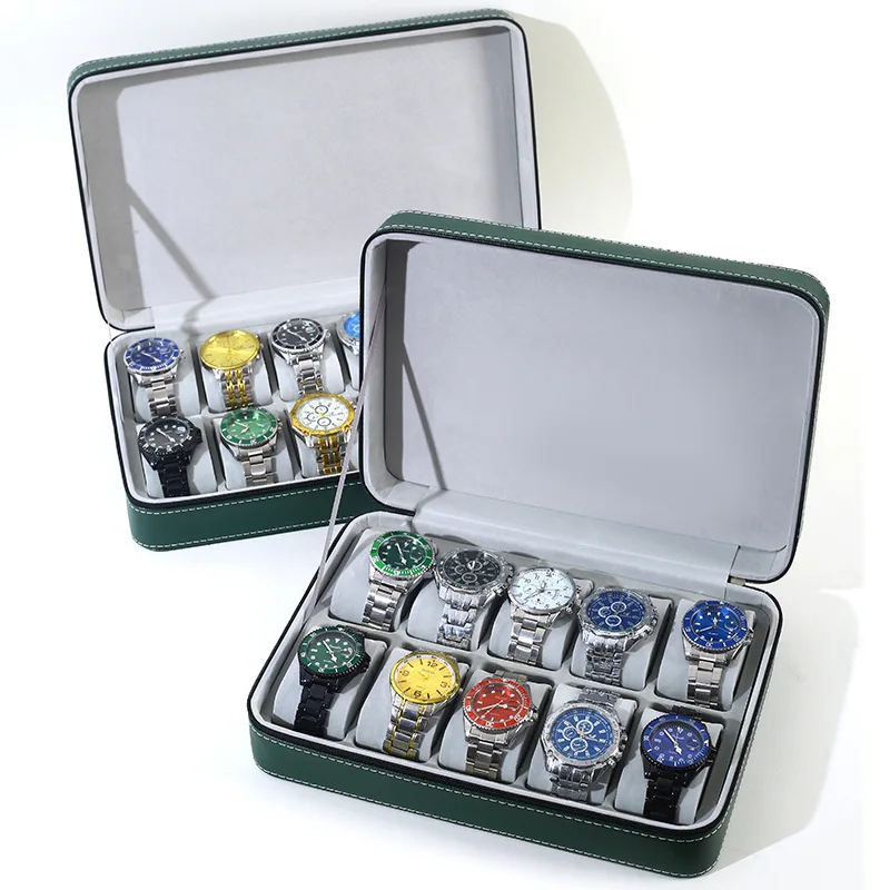 

New 6/10/12 Slots Portable Watch Storage Boxes Organizer with Zipper Classic Style Multifunctional Watch Display Box