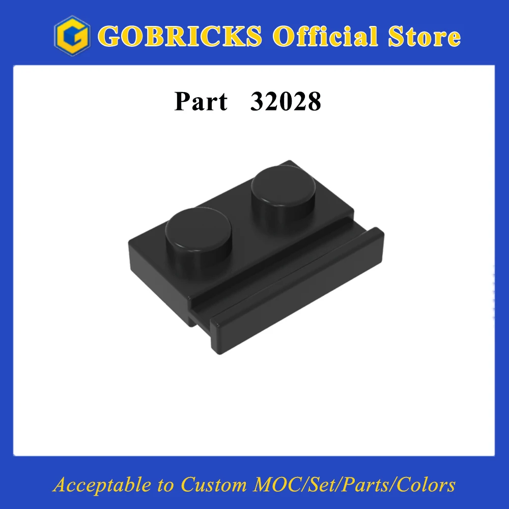 Gobricks 1 Pcs MOC Plate Special 1 x 2 Door Rail Bricks Compatible With 32028 Model Building Blocks Parts Kids Assembles Toys