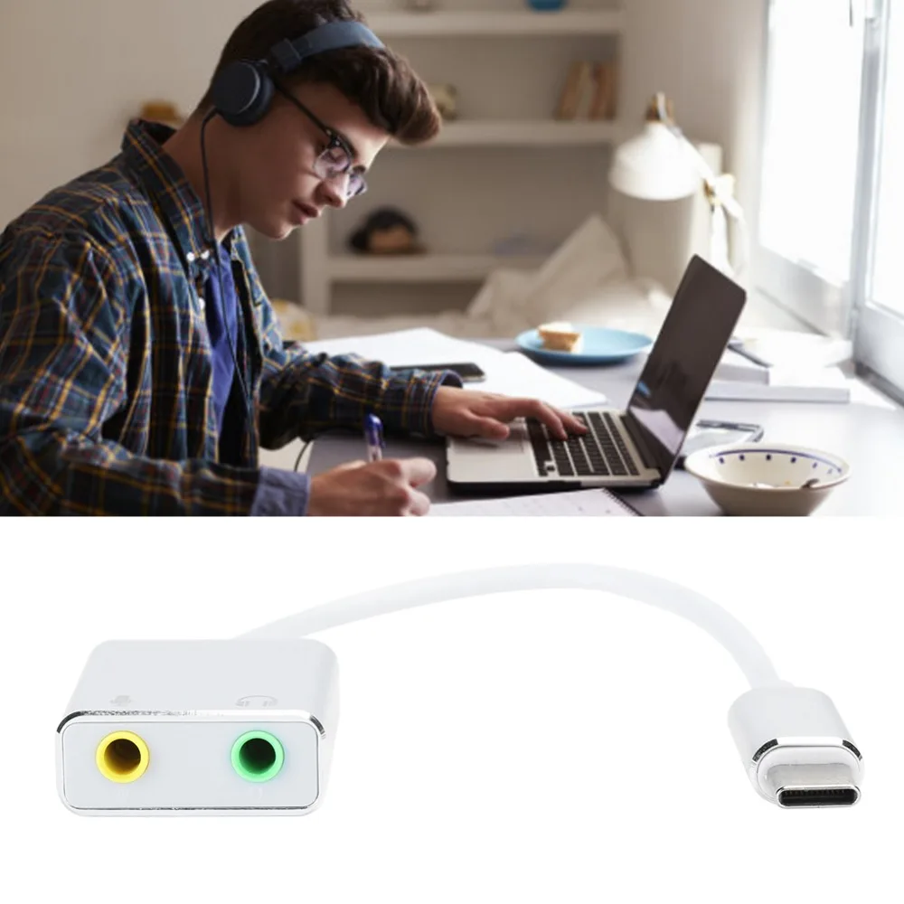 7.1 Channel USB Sound Card Plug and Play Aluminum Alloy External Headphone Converter No Drive 3.5mm Female USB Audio Splitter