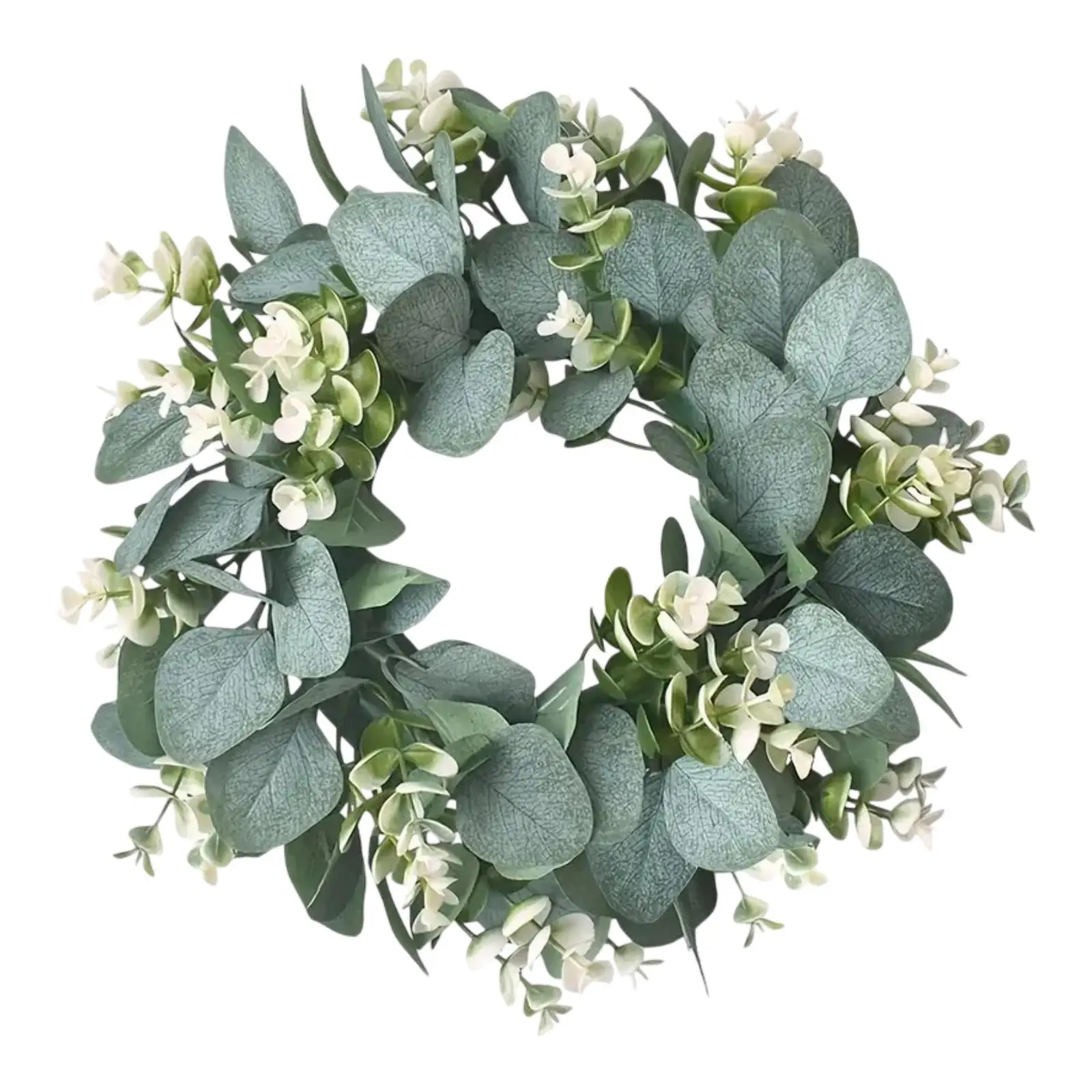 Spring Flower Wreath for Front Door Artificial Eucalyptus Wreath Decorative Hanging Decor 12inch for Party Garden Summer Wall
