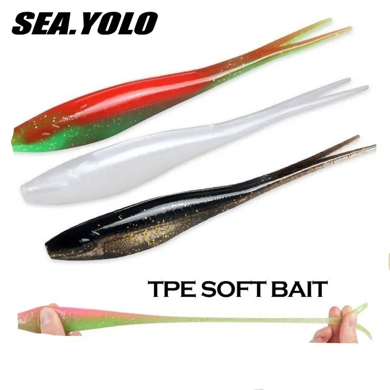 

Sea.Yolo 3pcs/bag Floating Lure Bait Soft Bait Dual Color High Elasticity Fork Tail Bite Resistant Biomimetic Bait Fishing Tools