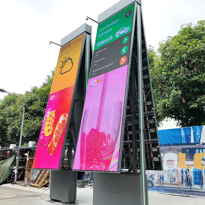 Customizable Outdoor LED Totem Signs Illuminated Pylon Billboard for Gas Stations Directional Advertising Signage