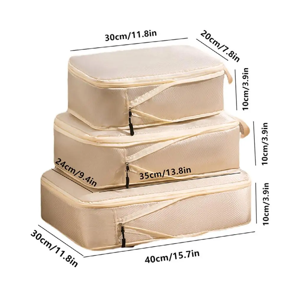 

3Pcs Compressible Travel Compressible Packing Travel Storage Bag Waterproof Suitcase Nylon Portable Luggage Space Saving Package