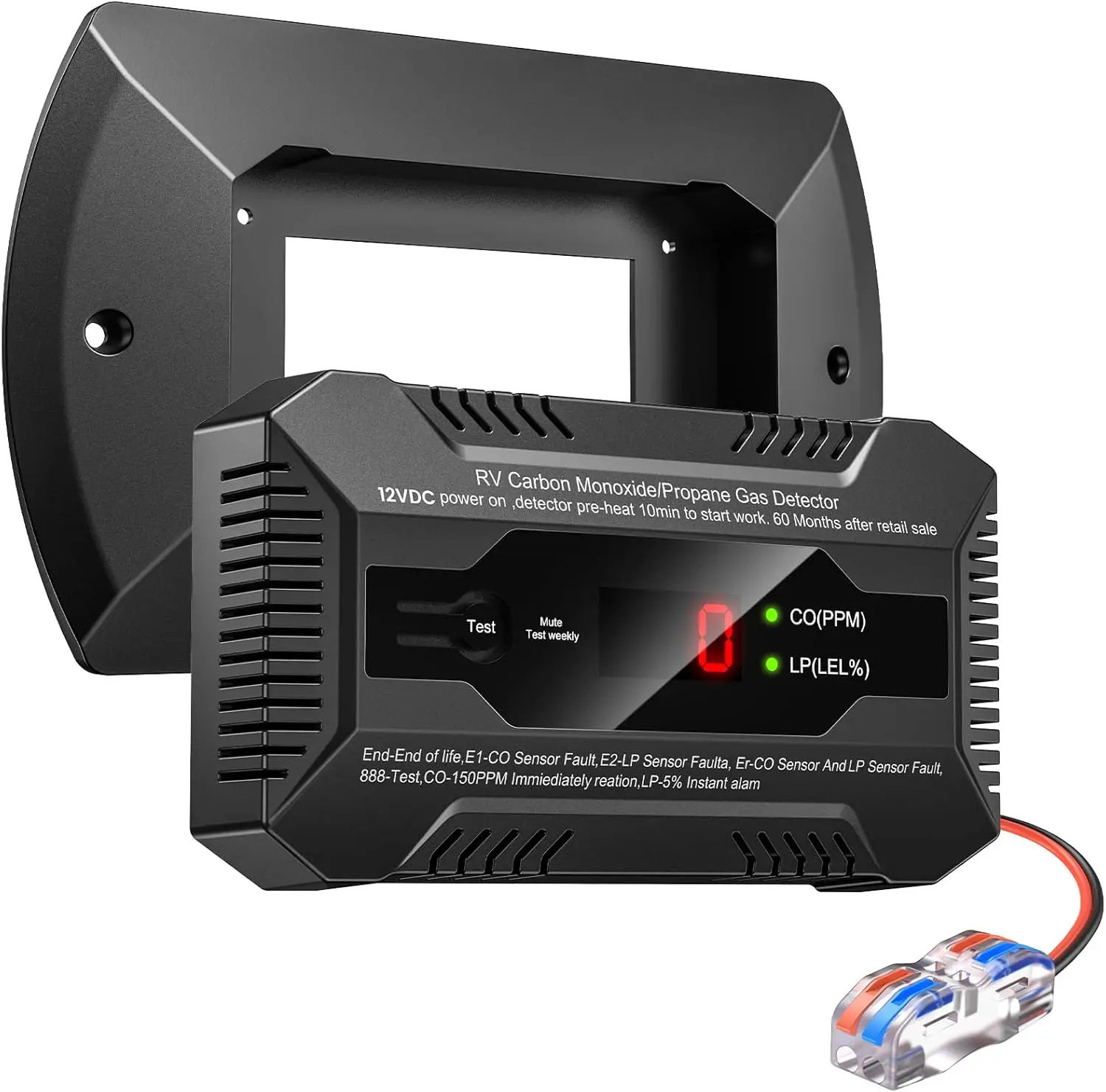 

RV Dual Carbon Monoxide & Propane Gas Detector with LED Indicator, Easy Installation for Camping Safety