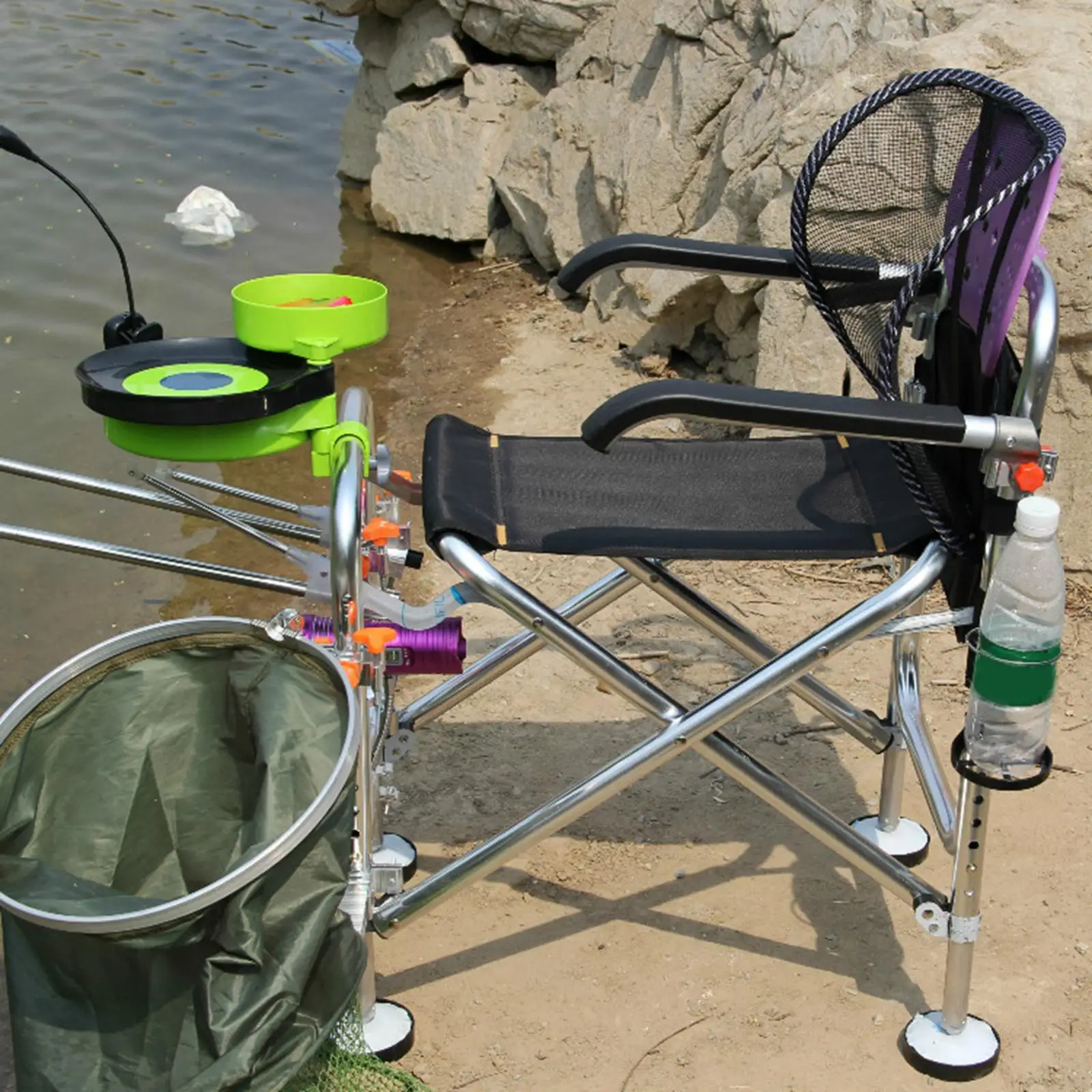 Reposabrazos de Repuesto para Silla Metálica, Antideslizante, Resistente, Fácil de Instalar, para Pesca, Senderismo, Camping y Descanso al Aire Libre