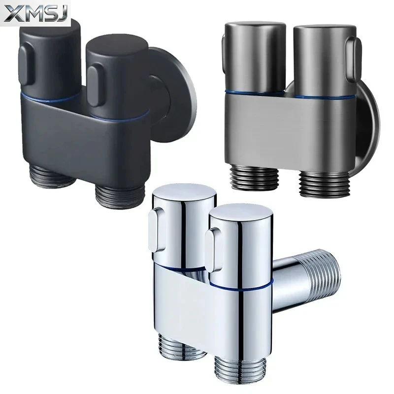 

Zinc Alloy Angle Valve Wall Mount Toilet Bidet Sprayer Set One In Two Out Water Cleaning Sprayer for Bathroom Toilet Accessories