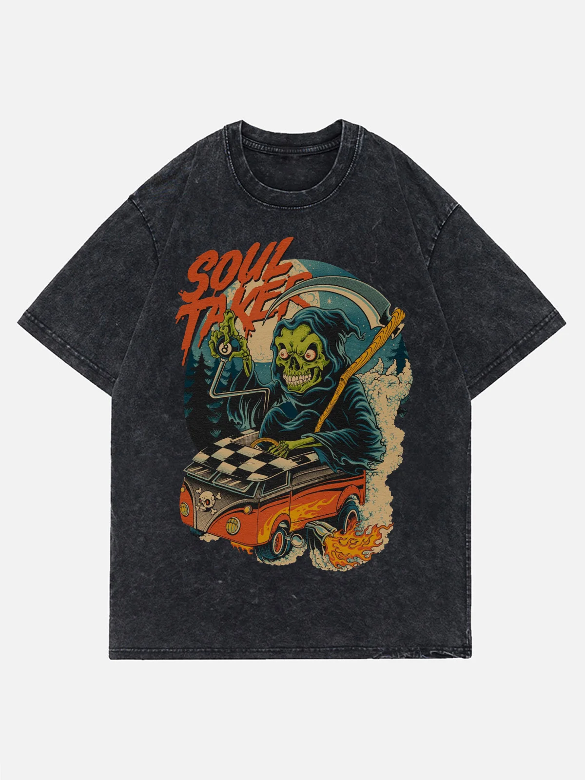 Soul Taker Kid Car Skull T Shirt Men Women Unisex Pure Cotton Tshirt Harajuku T-shirt Clothing