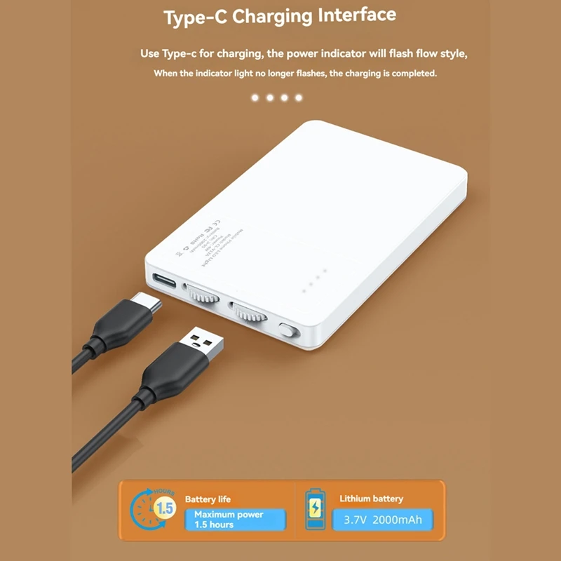 MAKE Mini-Clip-On-Mobile-Phone--For-Phone-With-Clip-Adjusted-Light-LED-Light-Selfie-Light-80-LED-2500K-9000K-W--Battery--C