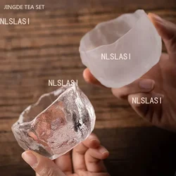 1Pc Japanese Glass Tea Cup Portable Personal Single Cup Tea Set Accessories Lotus Teacup Custom Household Drinkware