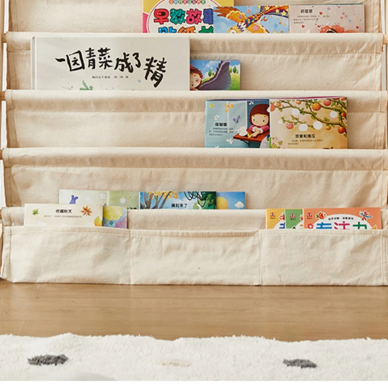 Children\'s Bookshelf, Picture Book Rack, Solid Wood Floor Shelf, Baby Reading Corner Storage Rack, Kindergarten Book  Cabinet