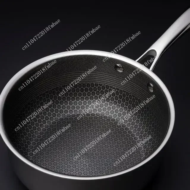 Non-stick coated stainless steel honeycomb cookware set with lid frying pan kitchen wholesale