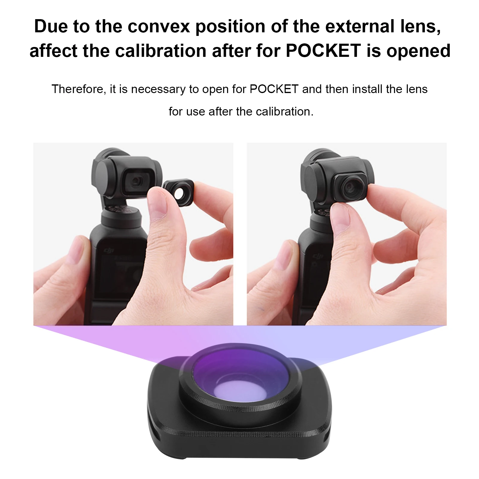 Portable Wide Angle Lens Portable Wide Angle Camera Lens Magnetic Anamorphic Lens for DJI OSMO Pocket1 / Pocket2 Accessories