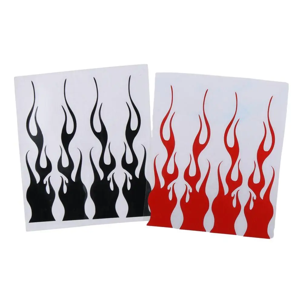 

16Pcs Black Car Flame Decals Set Red 5.9x1.1inch Car Decals Decorations Vinyl Car Reflective Stickers for Car Motorcycles