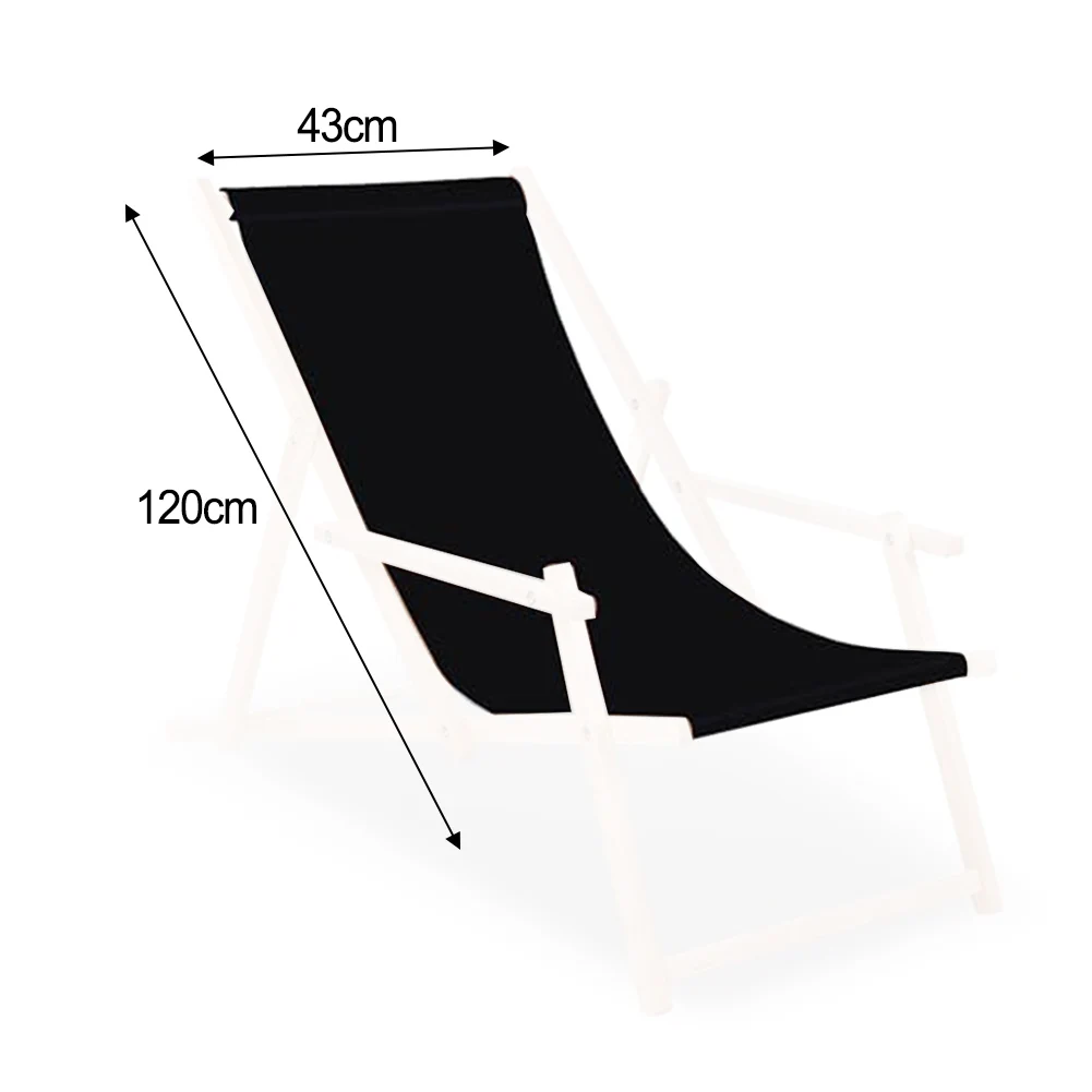 

Легкая черная сменная ткань для текстиля 120x43 см для пляжного шезлонга, портативная и подходит для различных уличных стульев