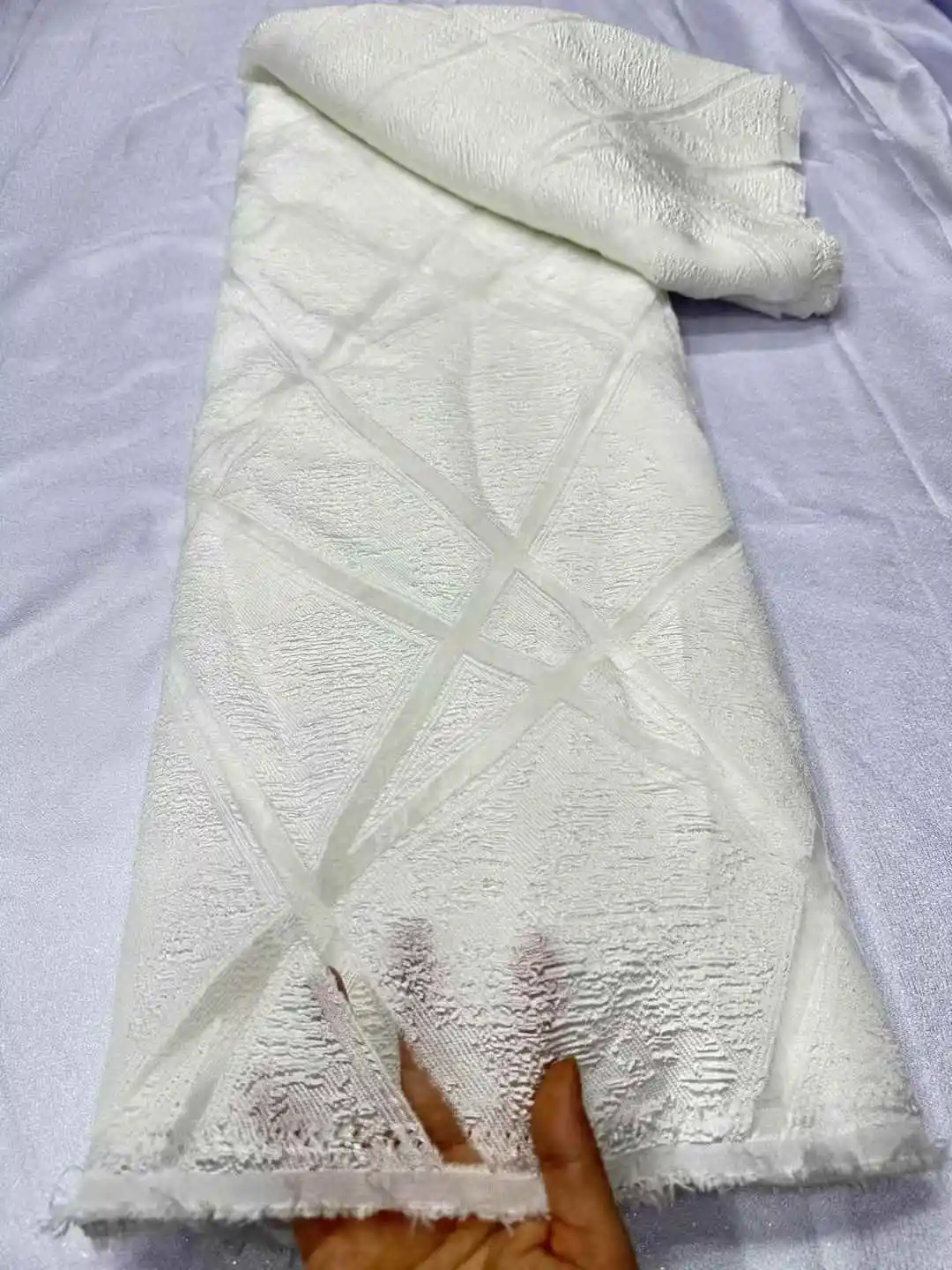 قماش دانتيل بروكيد نيجيري عالي الجودة 2025 قماش دانتيل جاكار أفريقي خياطة أنيقة للنساء فساتين الحفلات ، 5 ياردات