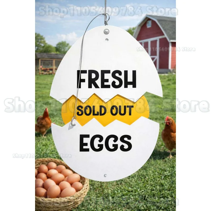 

Farm Fresh Eggs Metal Sign - Rustic Farmhouse Decor for Coop & Market,Eggs Sold Out Sign,Fresh Chicken Eggs Station Yard Sign