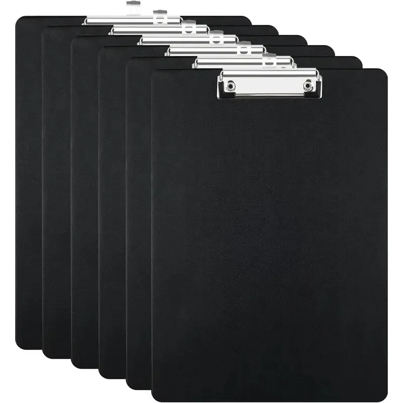 

6pcs A4 Clipboard Folders with Metal Clips - Durable Plastic Loose-Leaf Writing Boards for Notes, Sheets, Documents & Drawings