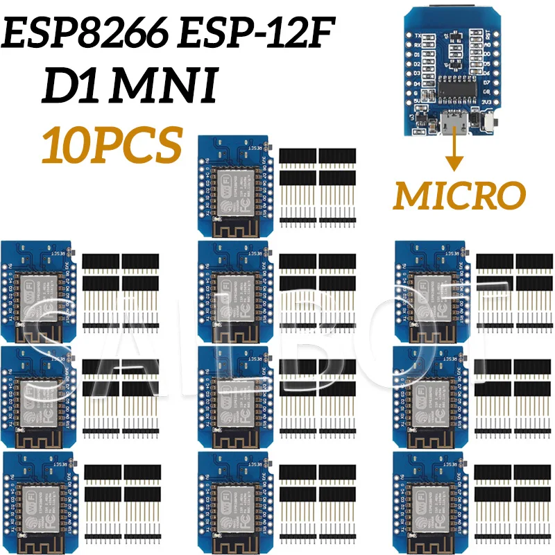 NONE 1-10PCS WeMos D1 Mini TYPE-C/Micro USB ESP8266 ESP-12F CH340G V2 Modul WiFi D1 Mini entwicklung Bord 3,3 V Mit Pin Für Arduino 5